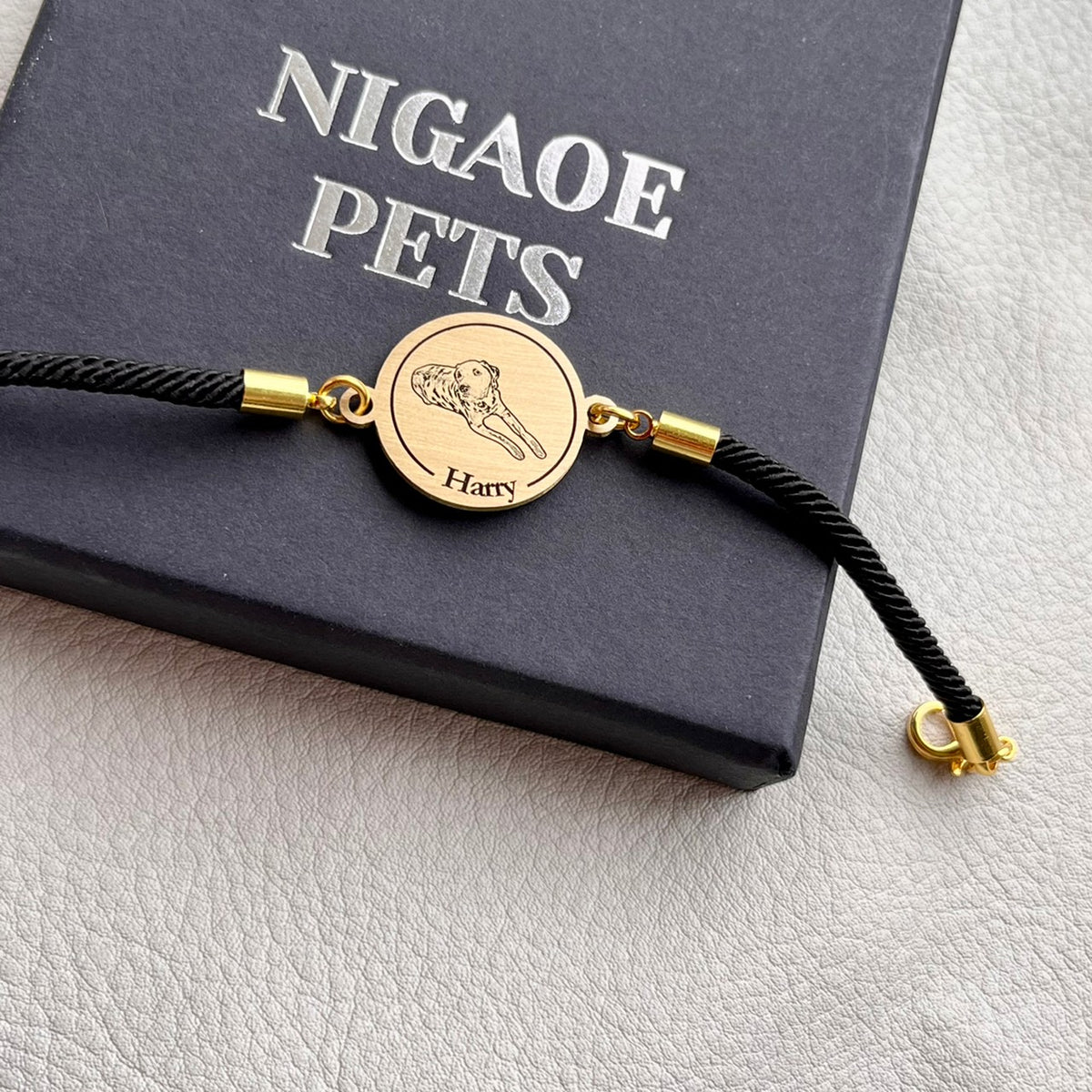 うちの子グッズ・Bracelet (似顔絵ブレスレット)黒 – NIGAOE PETS